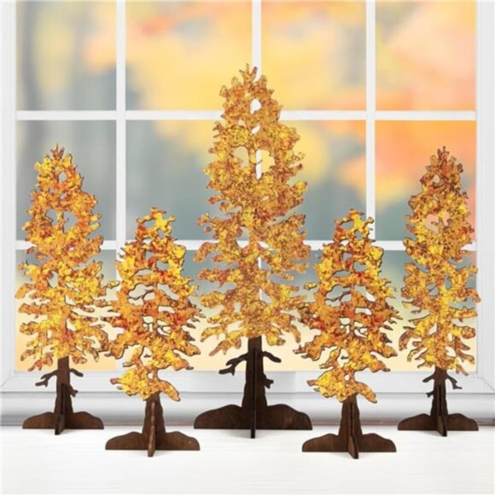 Fall Decor 5PCS‎ Wooden Free Standing Fall Autumn Trees Signs Home Decorations